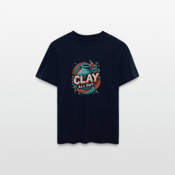 Clay All Day Relaxed Fit Unisex Organic T-Shirt - Image 3