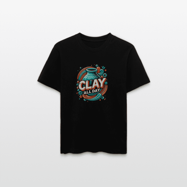 Clay All Day Relaxed Fit Unisex Organic T-Shirt - Image 7